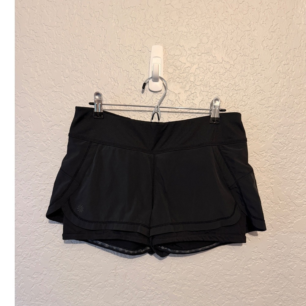 Athleta 2-in-1 Running Shorts Size S Black Activewear Sporty Athletic